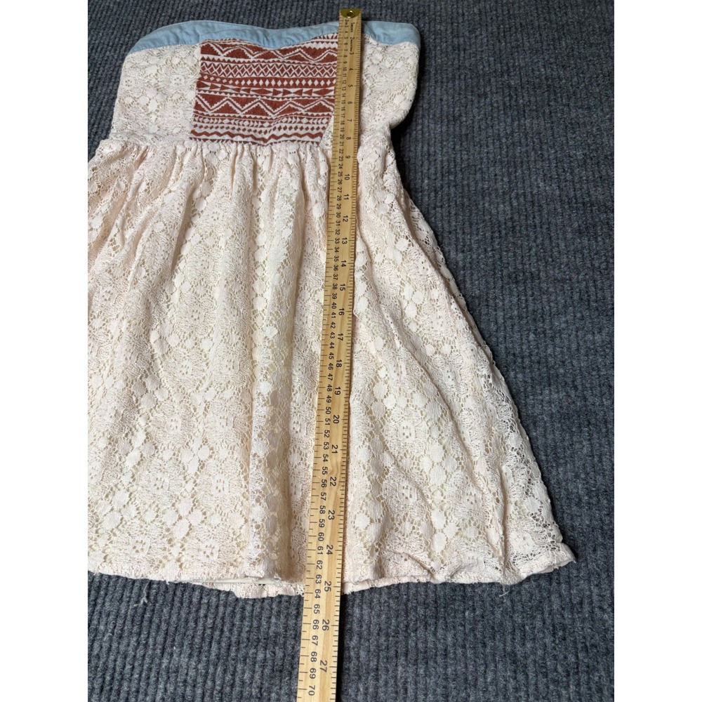 Anthro Flying Tomato Boho Lace Strapless MiniDress Crochet Coquette Cottagecore - Picture 6 of 6